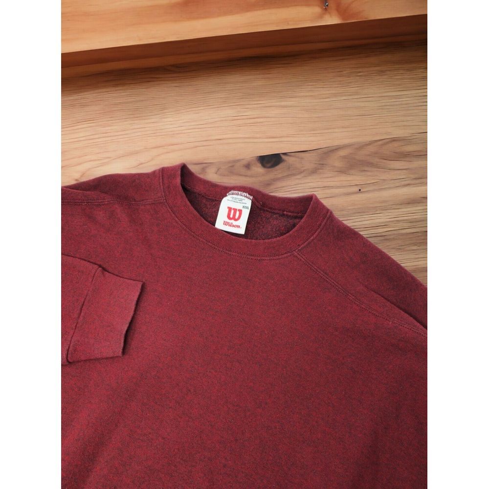 Wilson VTG USA Solid Crewneck Sweatshirt Adult 3XL Heather Red 50/50‎ Essential